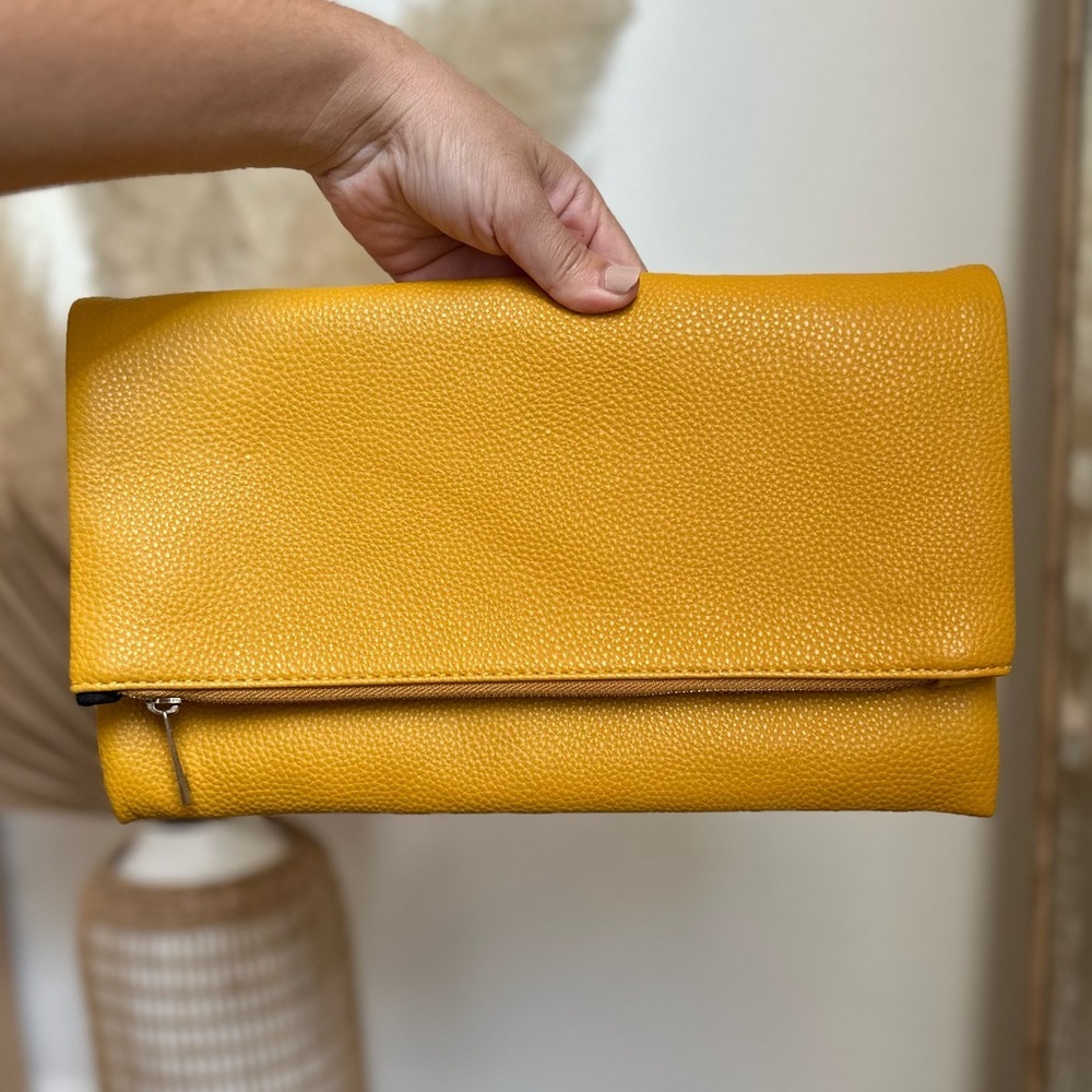 Mustard Yellow Envelope Clutch